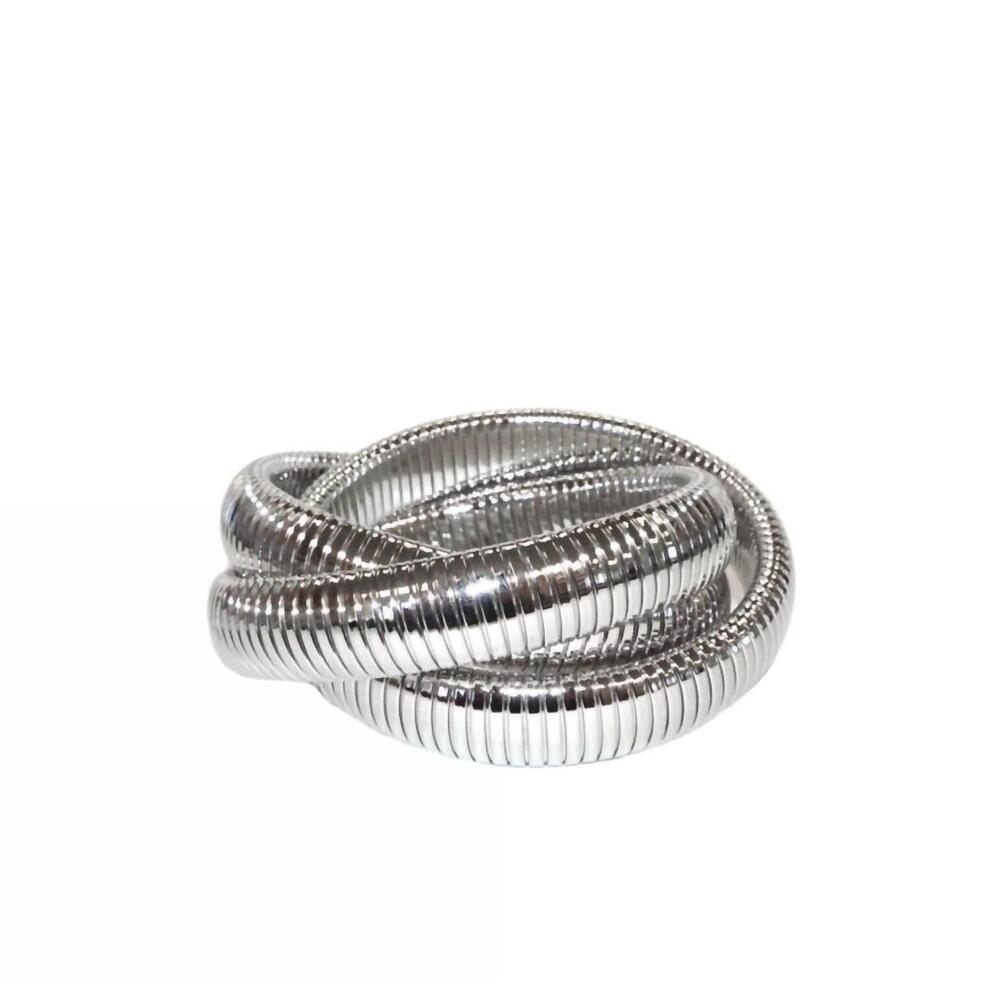 NEW MARLYN SCHIFF women's triple strand coil bracelet in silver